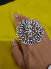 Anillos grandes Steampunk para mujer, diseño de colores oro antiguo, sortijas de dedo medio de Hip-hop, joyería ajustable para fiesta