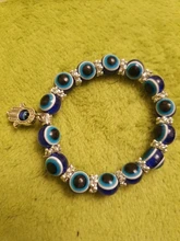 De moda de Color de plata azul de mal de ojo Hamsa la mano de Fátima Palm pulseras para las mujeres de la pulsera del encanto de estilo étnico joyería hecha a mano