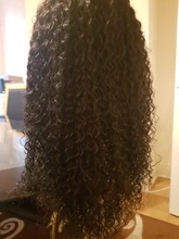 Mongol Afro rizado Pelo Rizado de la onda de agua 3 mechones con cierre cabello humano brasileño armadura paquete negro las mujeres XISHIXIU