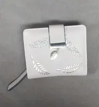 Monedero de piel con cremallera para mujer, cartera femenina pequeña de marca de lujo con hojas huecas para tarjetas de crédito, 2020