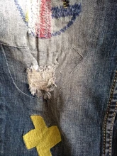 Moda de estilo coreano hombres Jeans parche bordado diseñador de Jeans rasgados pantalones lápiz elástico Streetwear elástico Hip Hop para hombres