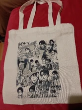 Attack on Titan-bolsa de compras de yute, bolsa de reciclaje, bolso de bandolera, bolsa de compras, cadena reutilizable, agarre de sacola