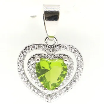 23x17mm Fancy Created Heart Shape Green Peridot White CZ Woman's Gift Silver Pendant
23x17mm Fancy Created Heart Shape Green Peridot White CZ Woman's Gift Silver Pendant