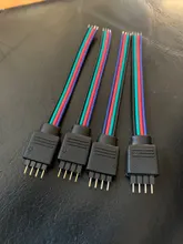 Cable de conexión para tira de luz LED RGB RGBW, Conector de luz macho y hembra de 4 pines y 5 pines, Cable de conexión para 5050 RGB RGBW