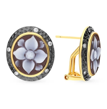 Silver earrings with cubic zirconia and agate sunlight sample 925
Silver earrings with cubic zirconia and agate sunlight sample 925