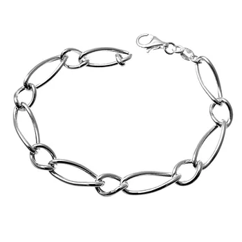 Bracelet 925 Sterling silver m tote hollow 20cm. Elongated locking carabiner 
Bracelet 925 Sterling silver m tote hollow 20cm. Elongated locking carabiner