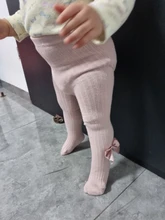 Pantimedias para niños de 6 meses a 12 años, medias con lazo para bebé, medias de algodón peinado de grosor medio para niña