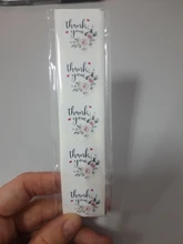 Pegatinas de agradecimiento, etiquetas con sello Floral de corazón, pegatinas de papel para tarjetas de fiesta de boda, pegatinas de papelería de sobre, 100-500 Uds.