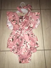 2020 ropa de bebé de verano bebé recién nacido bebé chica mono sin mangas Floral con volantes de monos con diadema