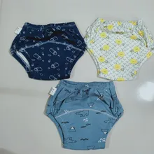 3 unids/set puro algodón reutilizables pañales 6 capa impermeable pañal de tela para bebé niños bebé algodón pantalones ropa interior,