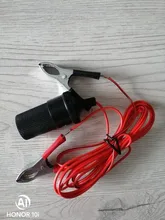 Car Battery Clips Female Car Cigarette Lighter Power Socket to Battery Clip-On Crocodile