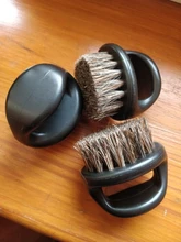 Cepillo de afeitar de piel de jabalí salvaje para hombre, utensilio de limpieza Facial para barbería, herramienta de afeitar con mango