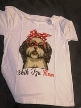 Camiseta Shih Tzu con estampado de perro y mamá Bandana para mujer, camiseta moderna de Harajuku con dibujos animados, divertidas prendas de cuello redondo, camisetas de manga corta
