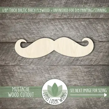 Mustache Wood Cut Shape, Unfinished Wood Mustache Laser Cut Shape, DIY Craft Supply, Many Size Options, Blank Wood Shapes
Mustache Wood Cut Shape, Unfinished Wood Mustache Laser Cut Shape, DIY Craft Supply, Many Size Options, Blank Wood Shapes