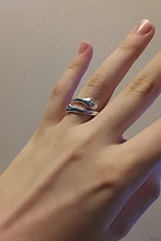 Anillos abiertos sencillos para mujeres y niñas, joyería geométrica de hoja de cola de ballena, barra de latido del corazón, anillo de dedo plano, 2020