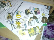 Pegatinas de peces de plátano de Anime, para papelería, portátil, monopatín, PVC, mochila, botella, bicicleta, pegatina impermeable para coche, 10/30/50 Uds.