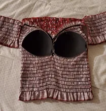 6 estampado de colores elástico camisa de verano dulce volantes barra cuello recortado blusas con almohadillas acolchado para Mujer Tops para las niñas
