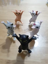 Soporte de pluma de gato japonés para decoración, estatua de Animal hecha a mano para decoración del hogar, regalo hecho a mano, cápsula de juguetes, caja ciega