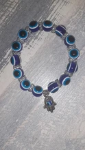 De moda de Color de plata azul de mal de ojo Hamsa la mano de Fátima Palm pulseras para las mujeres de la pulsera del encanto de estilo étnico joyería hecha a mano