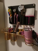 Rack Shelves Holder Hair-Dryer Bathroom-Accessories Gold Aluminium Space with Basket