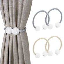 2 шт. Изысканные жемчужные кольца для галстуков пряжки штор