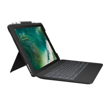 Logitech SLIM COMBO Mobile Keyboard QWERTY UK English black Smart Connector