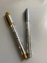 Oro plata Color de pintura de la pluma de Metal decoración tecnológica artesanía arte pintura metálico rotulador textil bolígrafos de papelería