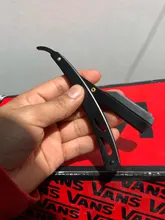 FnLune hombres recto peluquería de afeitar de pelo en el sobaco pelo púbico navaja plegable herramienta de depilación y 1 hoja El estilista sostiene una navaja y envía una cuchilla para afeitar el vello de las axilas