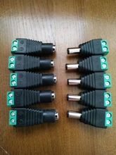 5 uds mujer hombre conectores DC 2,1*5,5mm Jack Cable adaptador de corriente de Cable conector para 3528 5050 Luz de tira llevada 5730 CÁMARA DE CCTV