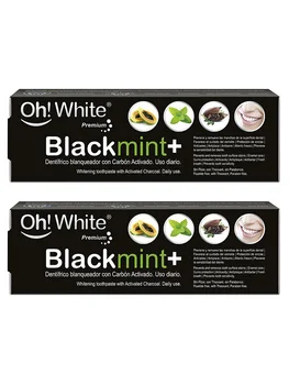 Toothpaste teeth bleaching with coal activated and without fluoride. Pack 2 dentifrices bleaching. Pack BLACKMIN
Toothpaste teeth bleaching with coal activated and without fluoride. Pack 2 dentifrices bleaching. Pack BLACKMIN