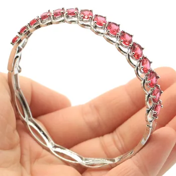 66x10mm Pretty Created Pink Raspberry Rhodolite Garnet Wedding Silver Bangle Bracelet 7.5inch
66x10mm Pretty Created Pink Raspberry Rhodolite Garnet Wedding Silver Bangle Bracelet 7.5inch