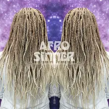 Trenzas de ganchillo para mujer, cabello sintético de color negro, ombré, marrón, senegalés, 30 hebras