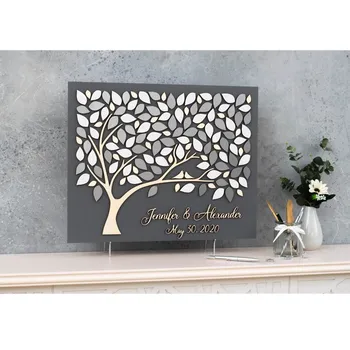 Custom Silver gray Wedding Guest Book Alternatives Tree of Leaves Wedding Bridal shower Guestbook Wood Tree of Life Wedding Gift
Custom Silver gray Wedding Guest Book Alternatives Tree of Leaves Wedding Bridal shower Guestbook Wood Tree of Life Wedding Gift