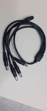 Hamrolte divisor de energía DC Cable 1 macho a 4 Doble Adaptador hembra para corriente de Cable para la cámara de CCTV
