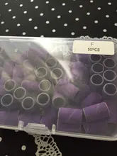 HYTOOS-Bandas de lijado púrpura sin mandril, accesorios de brocas para uñas, herramienta de pulido para el cuidado de las uñas, 50 Uds.