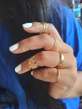 Conjunto de anillos minimalistas de plata y oro para mujer, sortija de nudillo con cristal geométrico Punk, joyería para dedos 2019