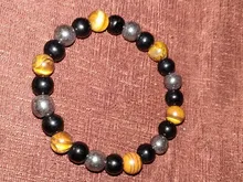De moda 10mm brazaletes ojo de tigre de los hombres hematita Pulsera Energy Balance obsidiana joyas para cuidado de la salud para el regalo de las mujeres Pulsera Hombre