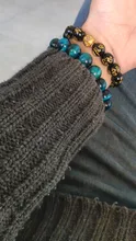. De alta calidad azul Buda Ojo de Tigre brazaletes con piedras naturales cuentas elasticidad de la cuerda de los hombres pulsera de las mujeres