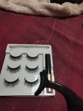 Moda mujer 3 pares magnético delineador de ojos Set de pestañas postizas pegamento libre de imán de las pestañas de Bushy rizado pestaña extender maquillaje