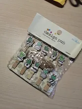 10 unids/set de color de madera Clip de decoración de Navidad lindo Cactus unicornio papel Memo Clips de papelería pinza de ropa artesanal Clips clavijas