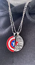 Collar con símbolo de escudo de los Vengadores para mujer, Gargantilla con colgante para parejas, joyería para chicas adolescentes