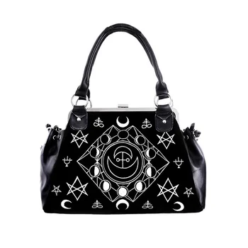 Tiberio Dark Side RESTYLE Moon Phases Symbols Embroidered Gothic Handbag in Black Velvet Goth Punk Rock
Tiberio Dark Side RESTYLE Moon Phases Symbols Embroidered Gothic Handbag in Black Velvet Goth Punk Rock