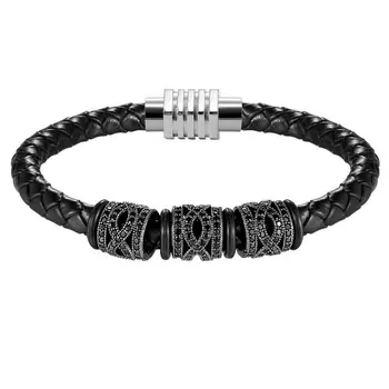 Angemiel Men Black Crystal Mesh Pattern Charm Pattern Leather Men 'S Bracelet
Angemiel Men Black Crystal Mesh Pattern Charm Pattern Leather Men 'S Bracelet