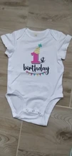 Peleles de manga corta para bebé recién nacido, estampado de letras de mi primer cumpleaños, ropa para niña y niño, Ropa de fiesta de cumpleaños para bebé de 0 a 24M