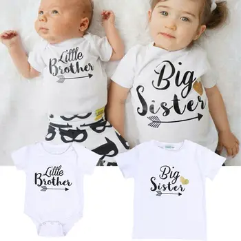 Newborn Baby Little Brother Romper Big Sister T-Shirt Clothes Outfits 2018 New Hot
Newborn Baby Little Brother Romper Big Sister T-Shirt Clothes Outfits 2018 New Hot