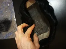 Mono de encaje con Base de Pu para hombre, tupé de reemplazo Natural, color negro Natural, Base de filamento atado a mano, 1 Uds., envío gratis