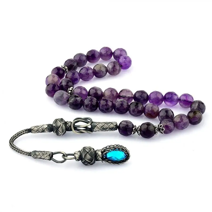 Facet Cut Amethyst Rosary (Tasbih) with 1000k Silver Tassel Fashion Turkish Premium Quality Handmade Jawelery
Facet Cut Amethyst Rosary (Tasbih) with 1000k Silver Tassel Fashion Turkish Premium Quality Handmade Jawelery