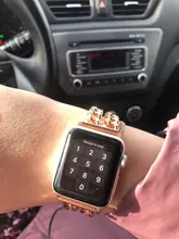 Correa de acero inoxidable para Apple Watch SE 6 5 4, banda de 40mm y 44mm, pulsera de eslabones de Metal para iwatch Series 1, 2, 3, 42mm y 38mm