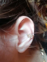 Pendiente de Clip de hoja de oro para mujer, sin perforación, Puck Rock, Vintage, de cristal, joyería, 1P