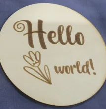 Tarjeta de cumpleaños de bebé recién nacido, tarjeta de género de madera, accesorios de fotografía